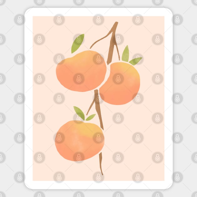 Peach Fruit Tropical Boho Chic Sticker by Trippycollage